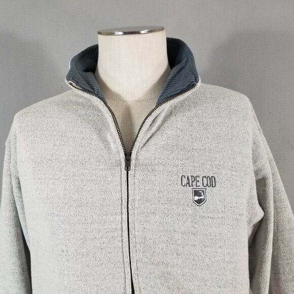 Cuffy's of Cape Cod sweater jacket men's XL extra large gray full zip fleece - Picture 2 of 9